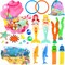Summer Pool Toys, Swim Diving Toys for Kids Set with Upgraded Shell Treasure Chest, Pool Mermaid with Storage Bag Pool Game Summer Beach Water Birthday Party Gift(Shell Box)